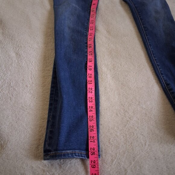 Hatch Women's Size 27 Indigo Medium Wash Over the Bump Slim Maternity Jean - Picture 12 of 13